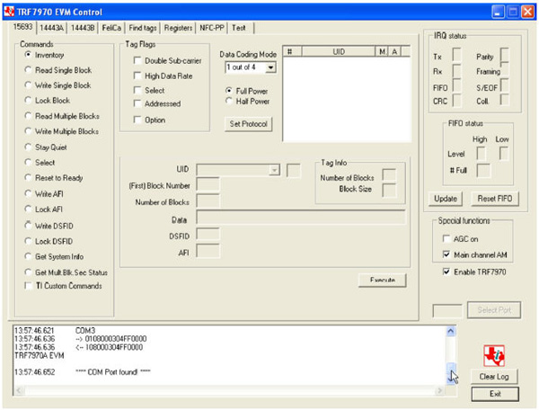 Texas Instruments TRF7970A GUI TI TRF7970A GUI